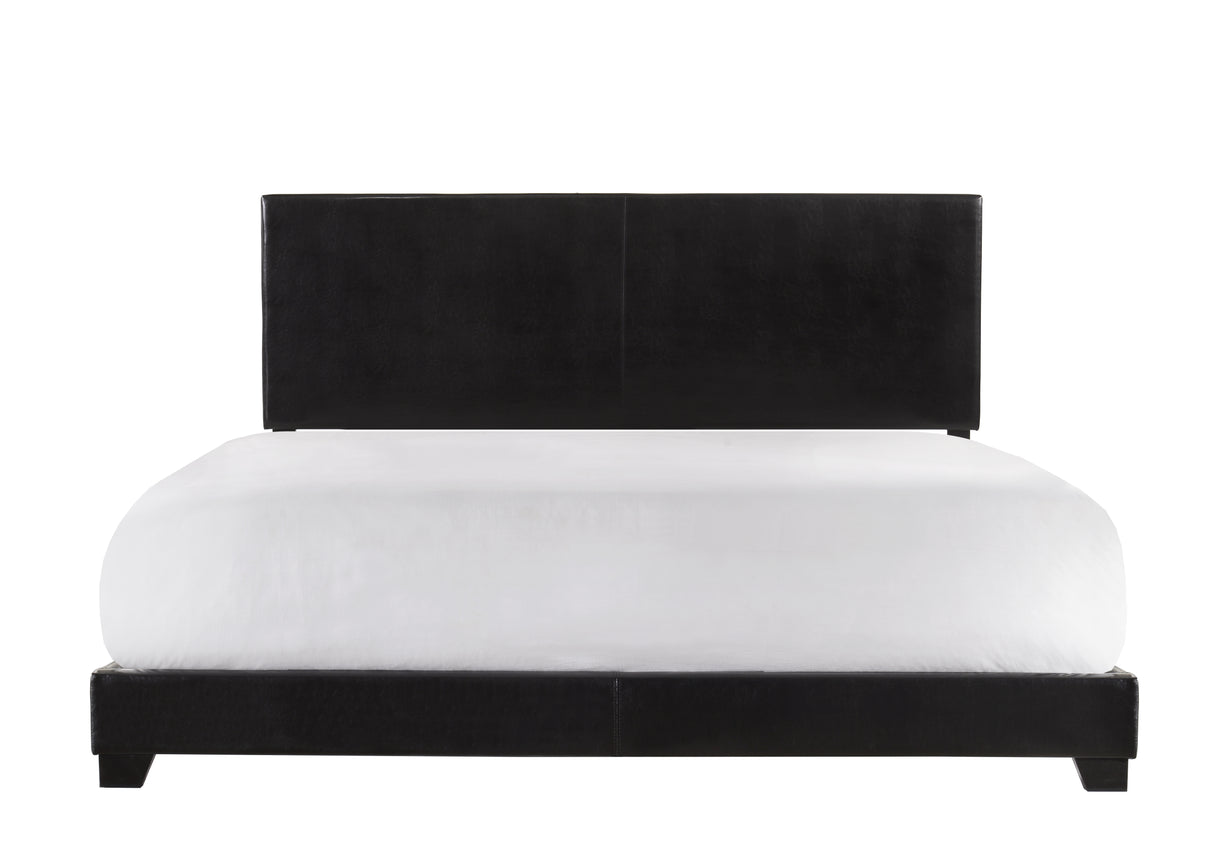 Erin Black PU Leather King Upholstered Bed from Crown Mark - Luna Furniture