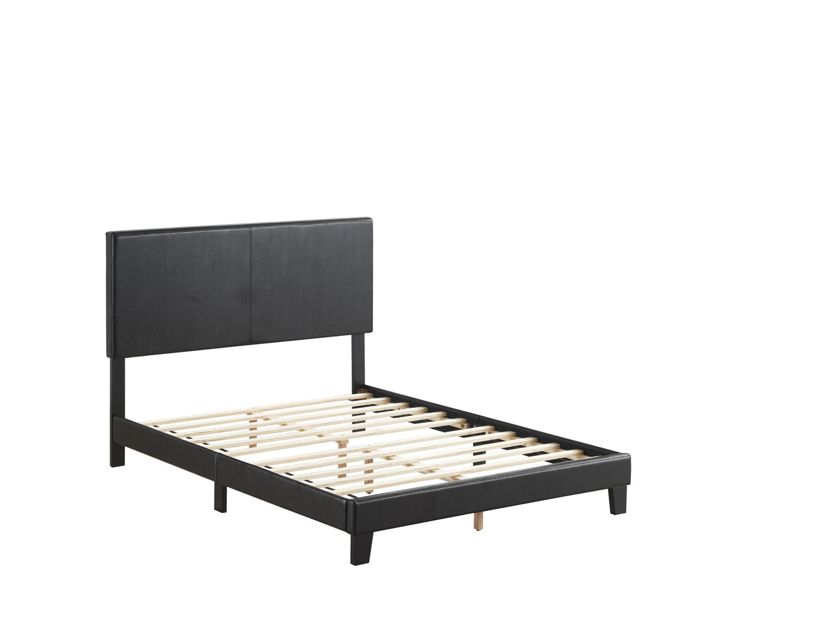 Yates Black PU Leather Full Upholstered Platform Bed