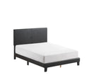 Yates Black PU Leather Full Upholstered Platform Bed