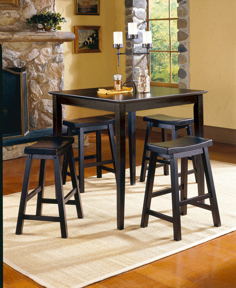 Saddleback Black Counter Height Stool, Set of 2 from Homelegance - Luna Furniture