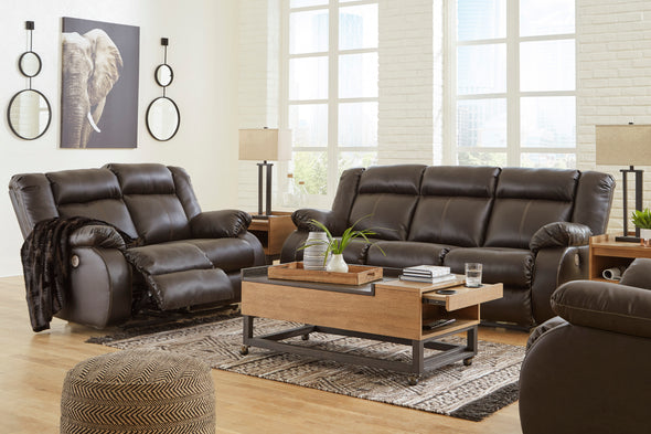 Denoron Chocolate Power Reclining Living Room Set - Luna Furniture