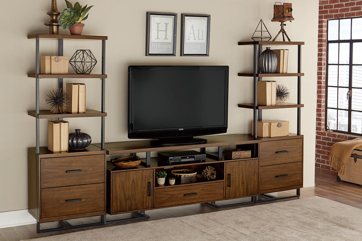 Sedley Walnut/Rustic Black TV Stand from Homelegance - Luna Furniture