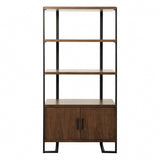 Sedley Walnut/Rustic Black Bookcase from Homelegance - Luna Furniture