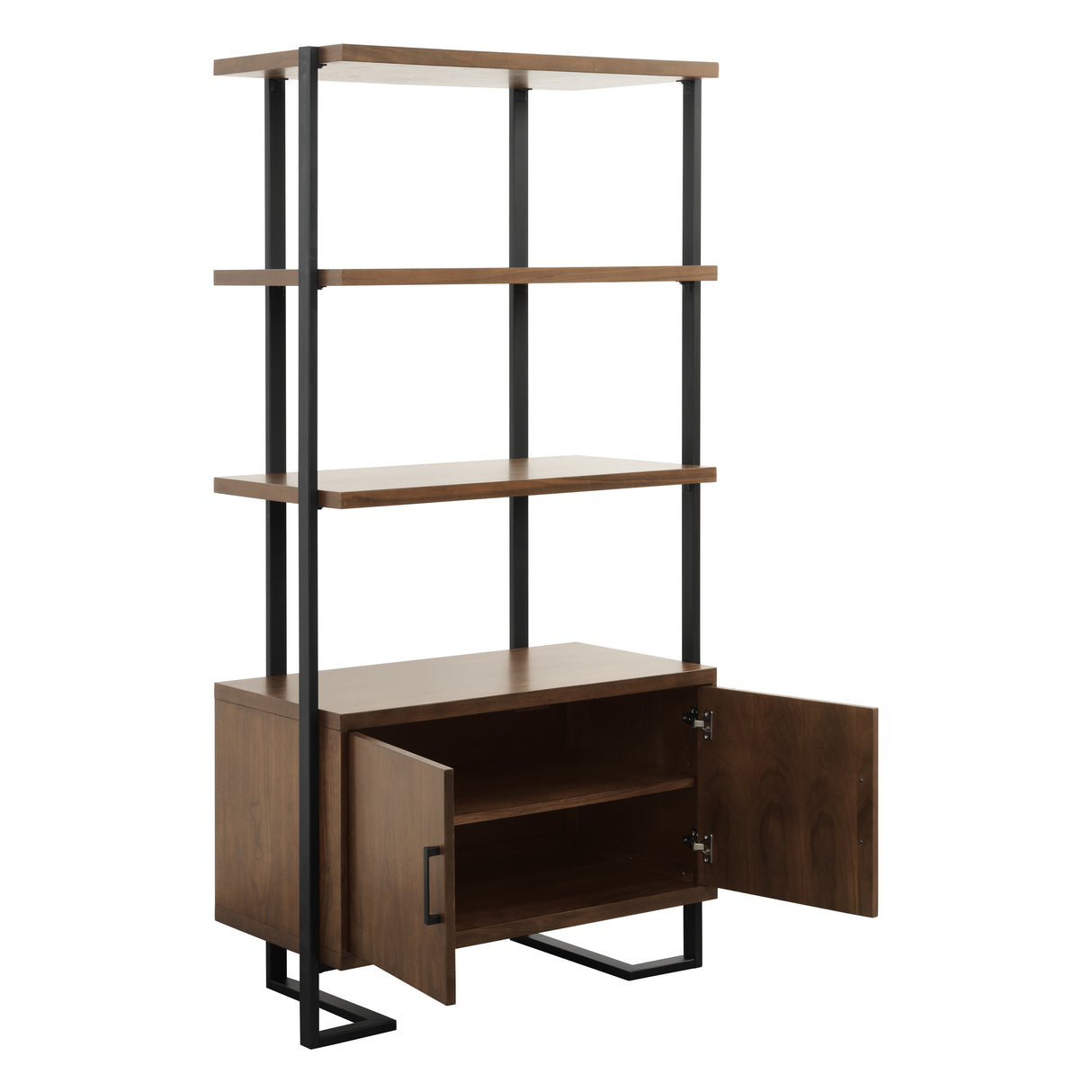 Sedley Walnut/Rustic Black Bookcase from Homelegance - Luna Furniture