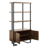 Sedley Walnut/Rustic Black Bookcase from Homelegance - Luna Furniture
