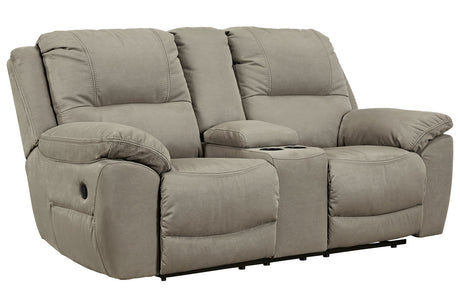 Next-Gen Gaucho Putty Reclining Loveseat with Console from Ashley - Luna Furniture