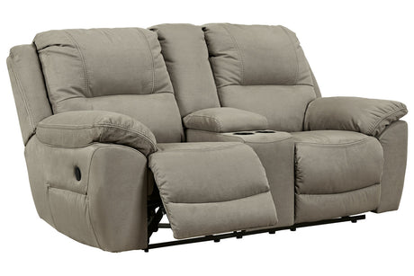 Next-Gen Gaucho Putty Reclining Loveseat with Console from Ashley - Luna Furniture
