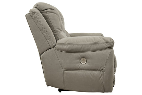 Next-Gen Gaucho Putty Power Reclining Loveseat with Console from Ashley - Luna Furniture
