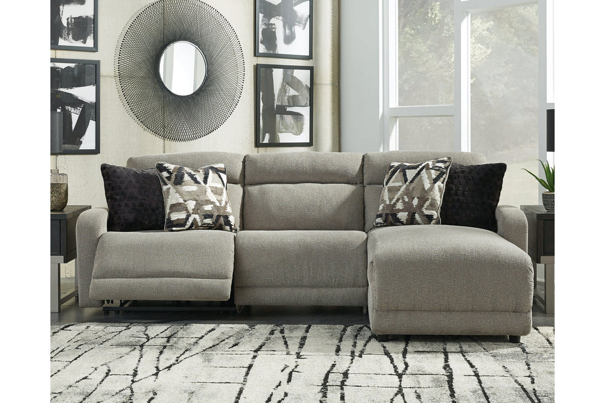 Colleyville Stone 3-Piece Power Reclining Sectional with Chaise