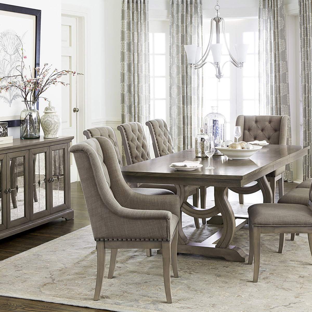 Vermillion Gray Cashmere Extendable Dining Set Luna Furniture