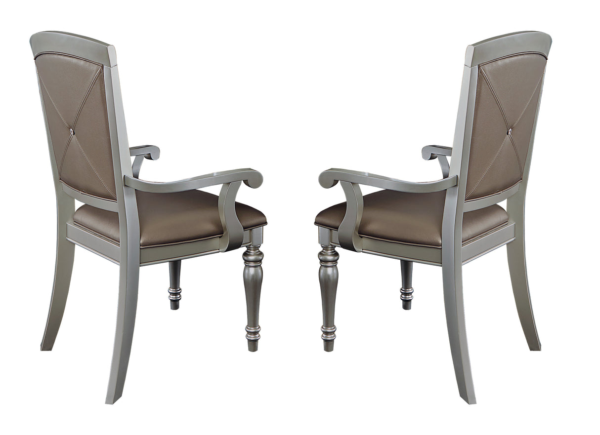 Orsina Silver Arm Chair, Set of 2 -  - Luna Furniture