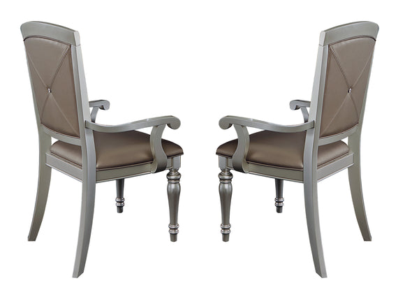 Orsina Silver Arm Chair, Set of 2