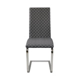 Yannis Chrome Metal/Gray Faux Leather Side Chair, Set of 2 from Homelegance - Luna Furniture