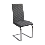 Yannis Chrome Metal/Gray Faux Leather Side Chair, Set of 2 from Homelegance - Luna Furniture