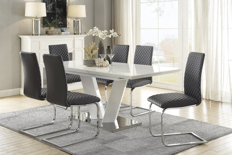 Yannis Chrome Metal/Gray Faux Leather Side Chair, Set of 2 from Homelegance - Luna Furniture