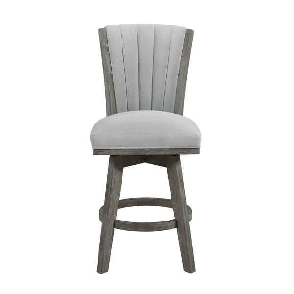 Corvalli Gray Swivel Counter Height Chair, Set of 2