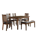 Delmar Burnished Brown 6-Piece Dining Set from Homelegance - Luna Furniture