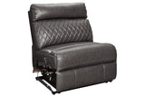 Samperstone Gray Armless Recliner from Ashley - Luna Furniture