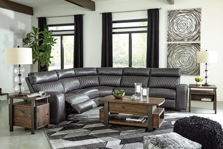 Samperstone Gray 5-Piece Power Reclining Sectional from Ashley - Luna Furniture