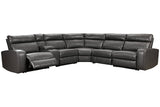 Samperstone Gray 6-Piece Power Reclining Sectional from Ashley - Luna Furniture