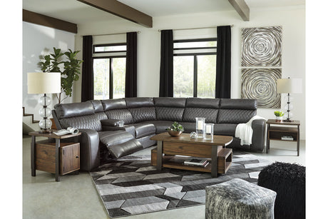 Samperstone Gray 6-Piece Power Reclining Sectional from Ashley - Luna Furniture