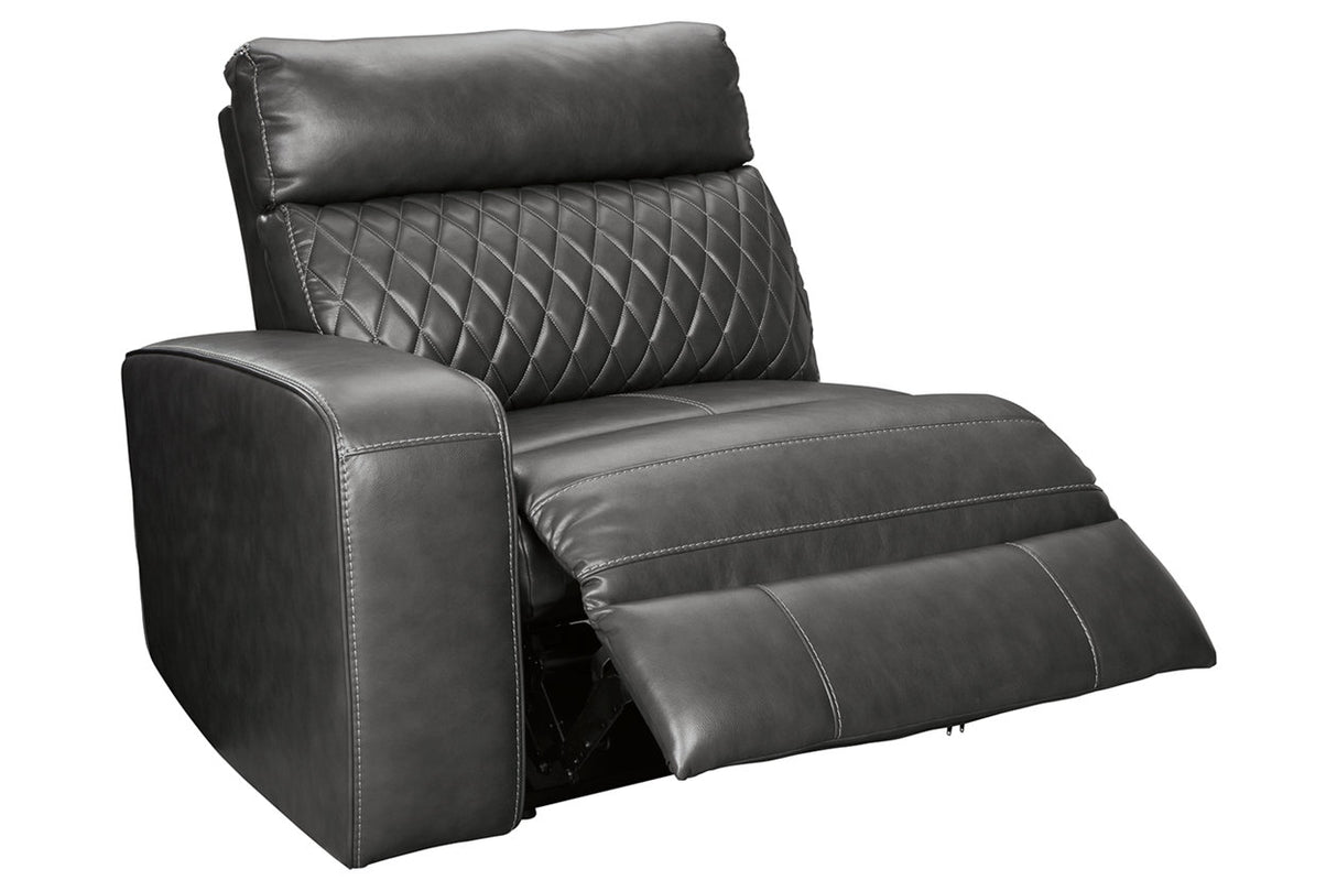 Samperstone Gray Left-Arm Facing Power Recliner from Ashley - Luna Furniture