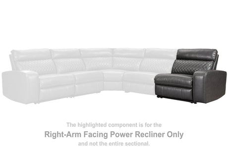 Samperstone Gray Right-Arm Facing Power Recliner from Ashley - Luna Furniture