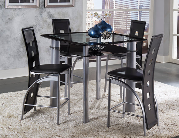 Sona Black-Silver Counter Height Table | 5532 - Luna Furniture