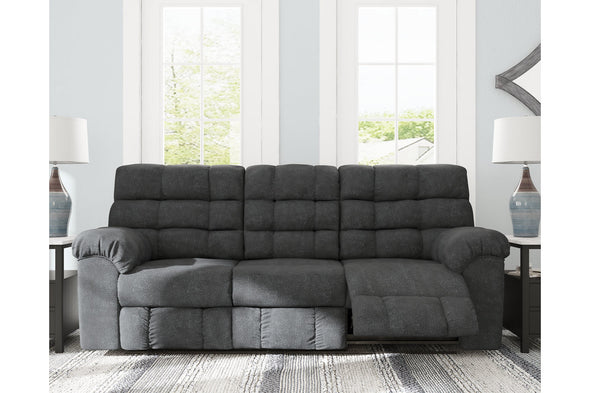 Wilhurst Marine Reclining Sofa with Drop Down Table