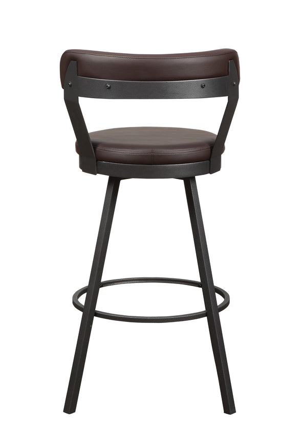 5566-29BR Swivel Pub Height Chair, Brown, Set of 2 - Luna Furniture