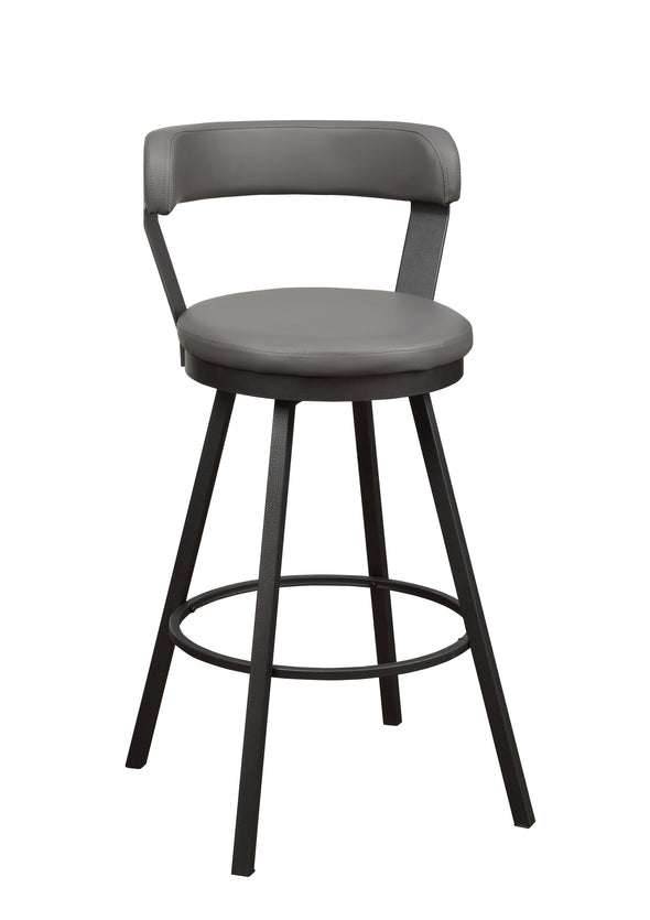 5566-29GY Swivel Pub Height  Chair, Gray, Set of 2 - Luna Furniture