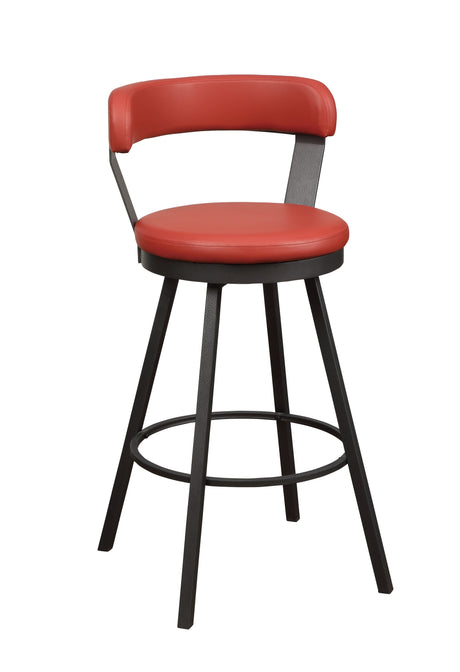5566-29RD Swivel Pub Height Chair, Red, Set of 2 - Luna Furniture