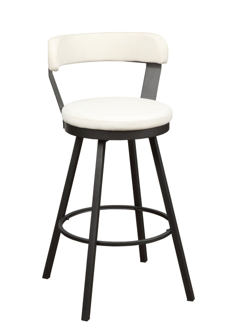 5566-29WT Swivel Pub Height Chair, White, Set of 2 - Luna Furniture