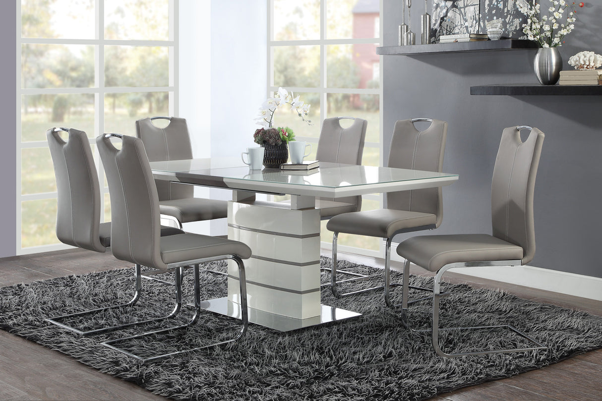 Glissand Chrome Metal/Gray Dining Table from Homelegance - Luna Furniture