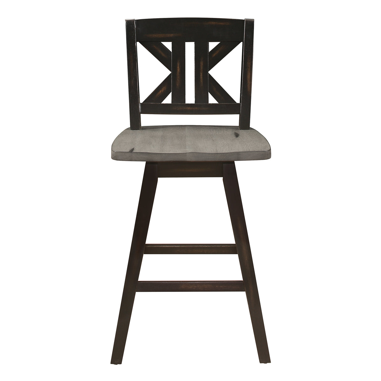 Amsonia Gray/Black Swivel Counter Height Chairs, Set of 2 from Homelegance - Luna Furniture
