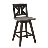 Amsonia Gray/Black Swivel Counter Height Chairs, Set of 2 from Homelegance - Luna Furniture
