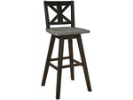 Amsonia Black Swivel Pub Counter Height Chairs, Set of 2