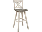Amsonia White Swivel Pub Counter Height Chairs, Set of 2