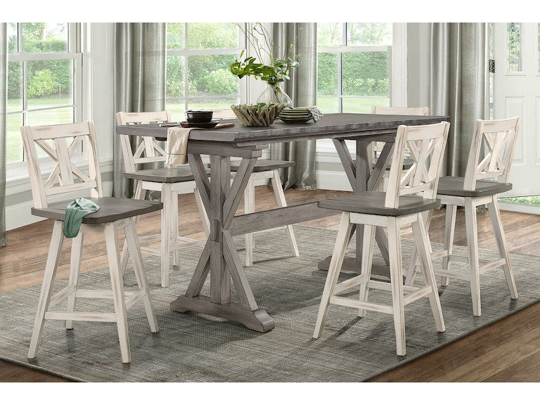 Amsonia Gray/White Swivel Counter Chair, Set of 2 from Homelegance - Luna Furniture