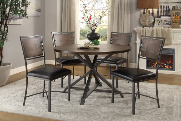 Fideo Brown/Gray Round Dining Table