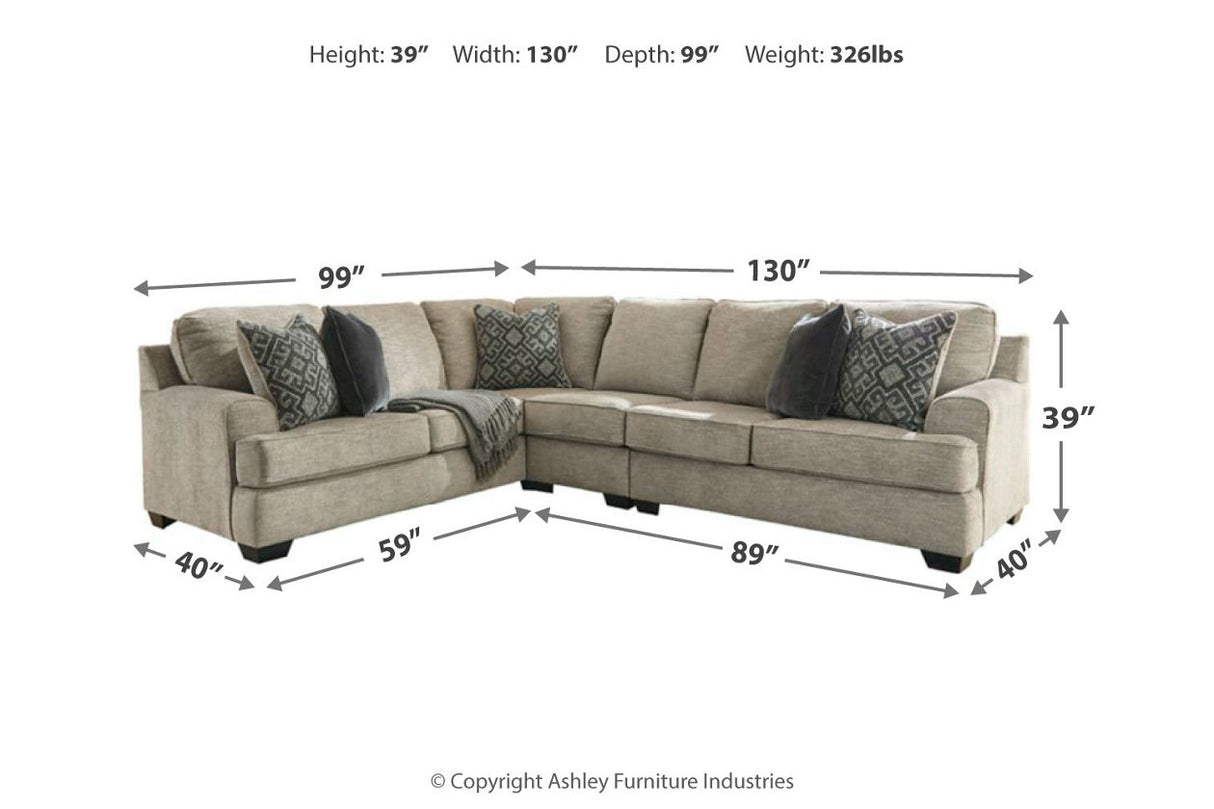 Bovarian Stone 3-Piece LAF Sectional