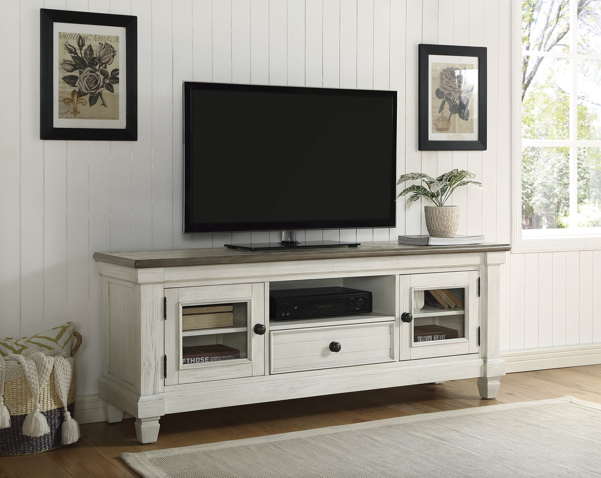 Granby Antique White 64" TV Stand from Homelegance - Luna Furniture