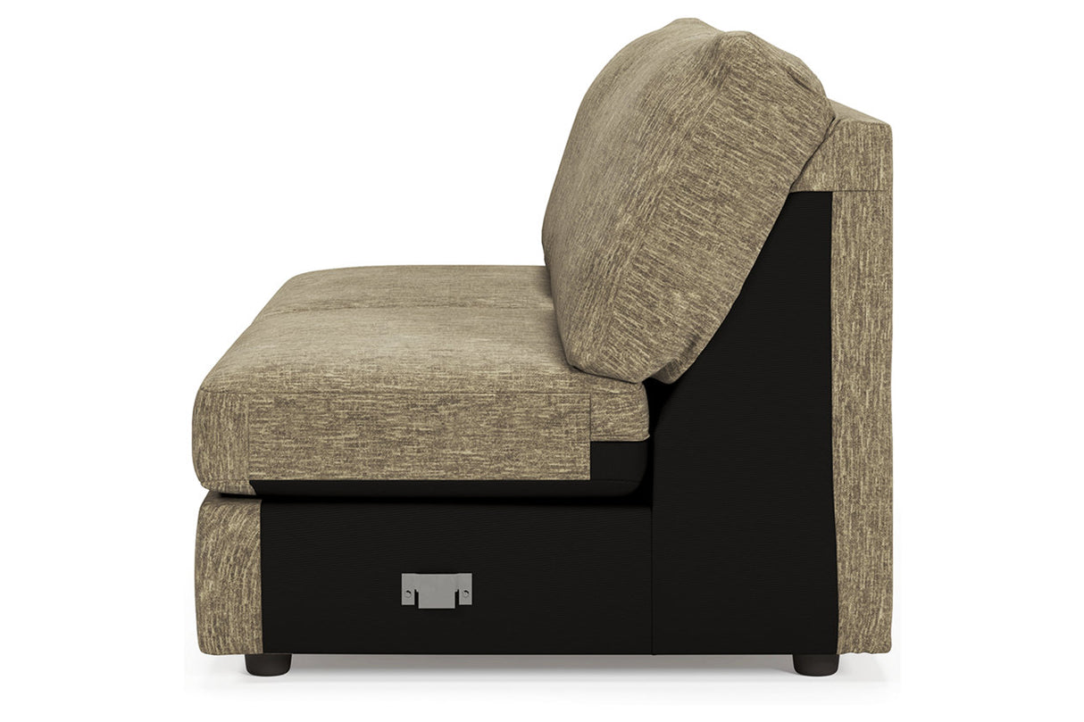 Hoylake Chocolate Armless Loveseat from Ashley - Luna Furniture
