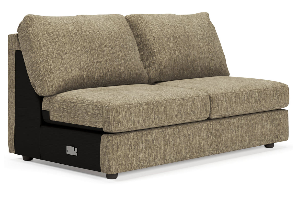 Hoylake Chocolate Armless Loveseat from Ashley - Luna Furniture