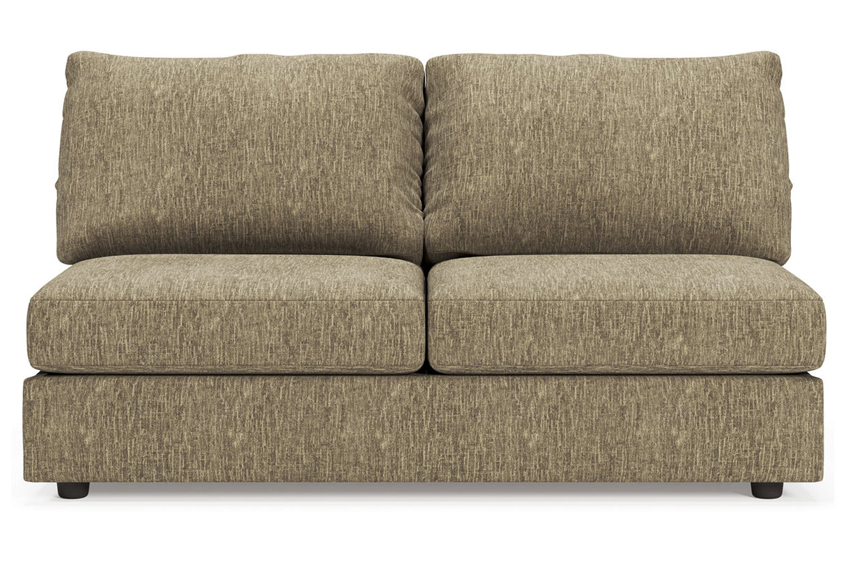 Hoylake Chocolate Armless Loveseat from Ashley - Luna Furniture