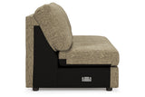 Hoylake Chocolate Armless Loveseat from Ashley - Luna Furniture
