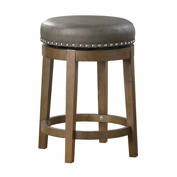 5681GRY-24 Round Swivel Counter Height Stool, Gray, Set of 2 - Luna Furniture