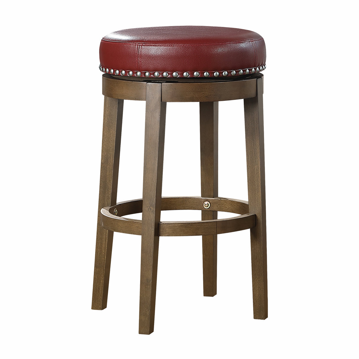 Westby Red/Brown Round Swivel Pub Height Stool, Red, Set of 2 from Homelegance - Luna Furniture