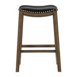 Ordway Black/Brown Pub Height Stool, Black from Homelegance - Luna Furniture
