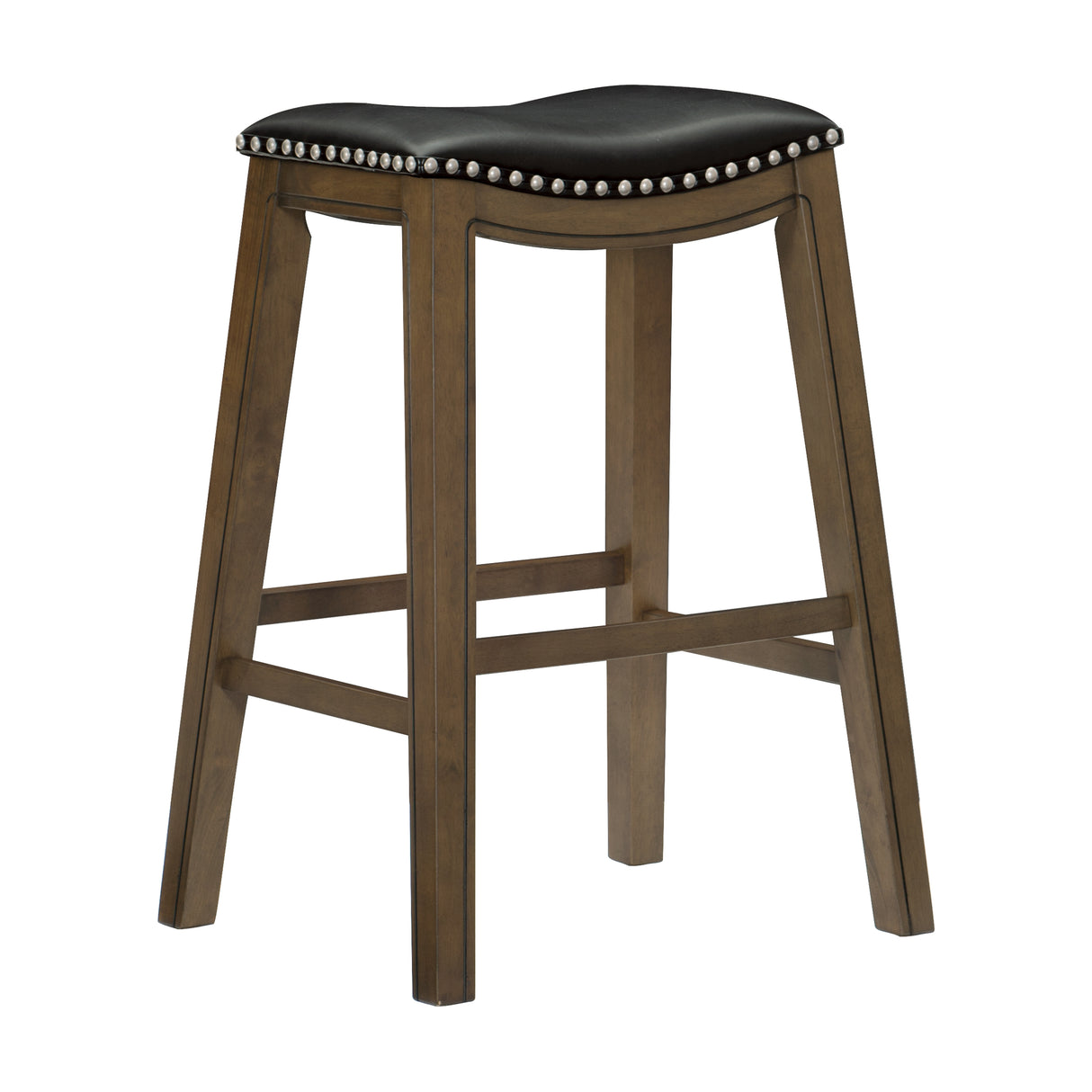 Ordway Black/Brown Pub Height Stool, Black from Homelegance - Luna Furniture